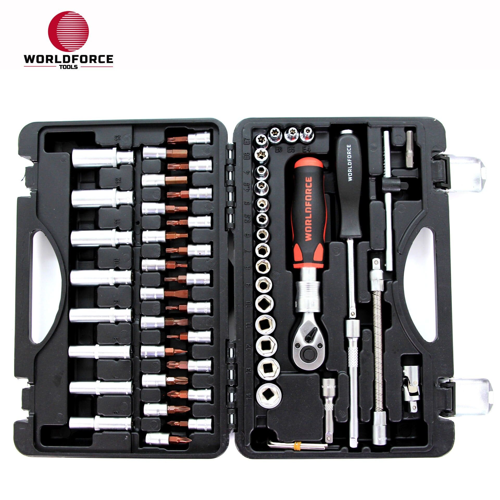 WORLDFORCE Lokma Takımı 60 Parça S-Ultra 1/4'' Uzatmalı Cırcır 11504