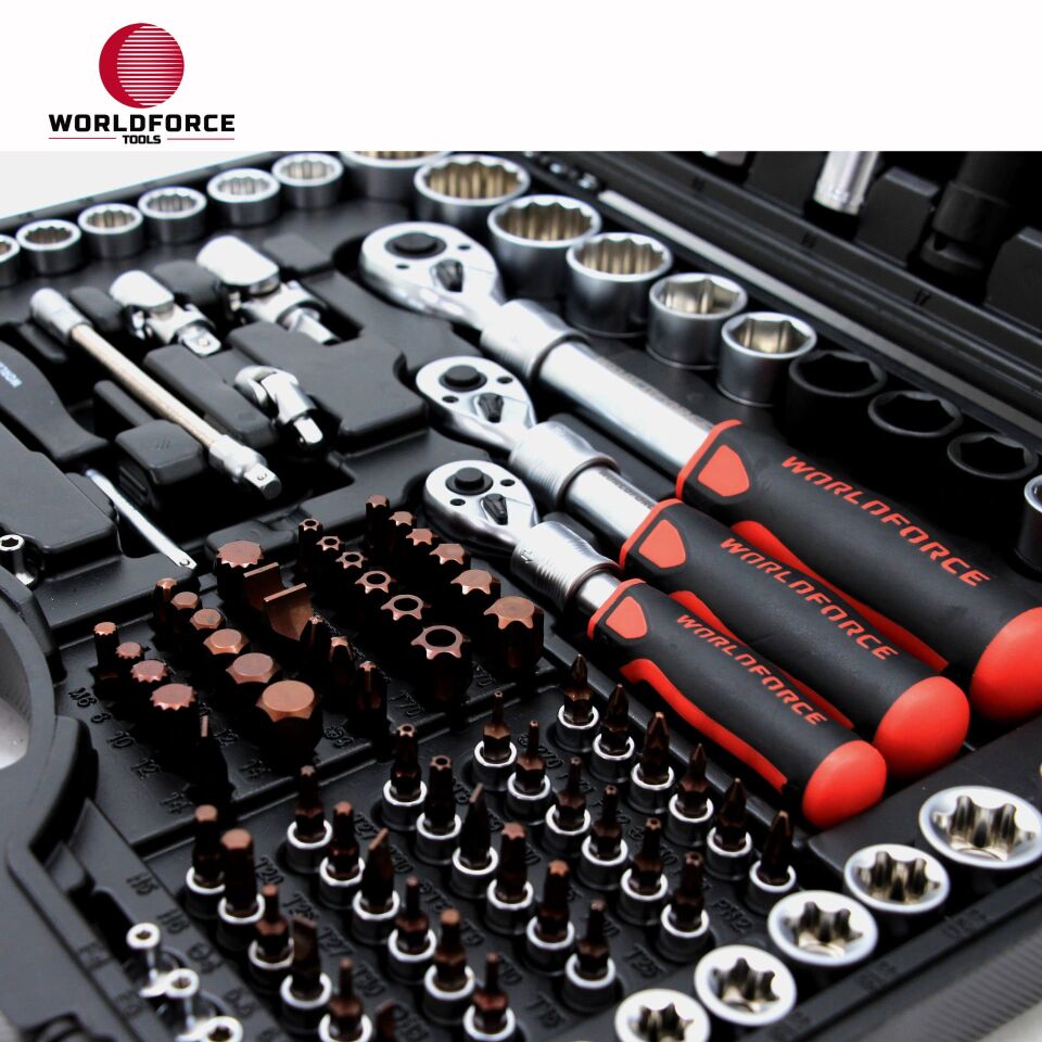 WORLDFORCE Lokma Takımı 156 Parça S-Ultra 1/4''-3/8''-1/2'' Uzatmalı Cırcır 11505