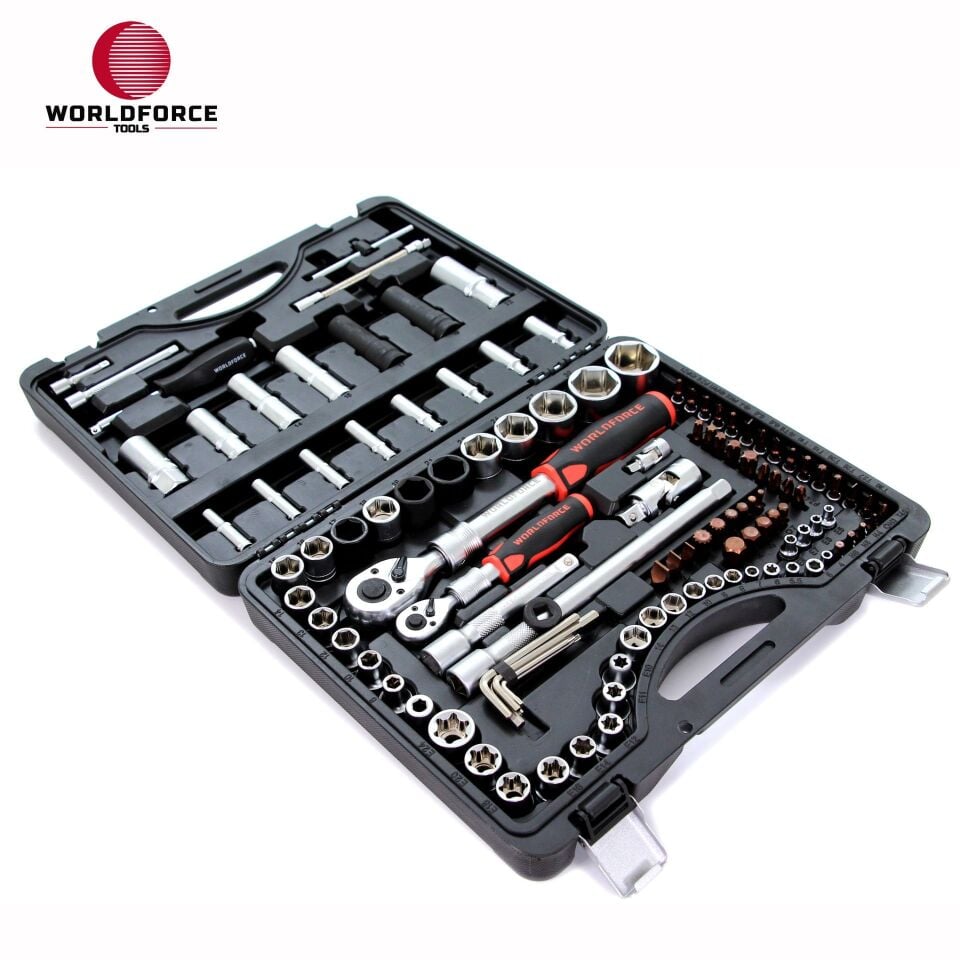 WORLDFORCE Lokma Takımı 114 Parça S-Ultra 1/4''-1/2'' Uzatmalı Cırcır 11501