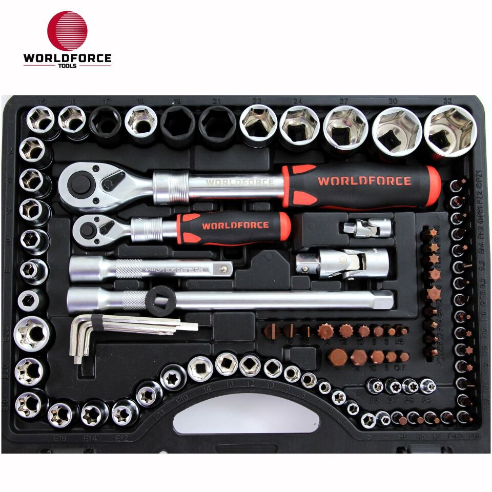 WORLDFORCE Lokma Takımı 114 Parça S-Ultra 1/4''-1/2'' Uzatmalı Cırcır 11501