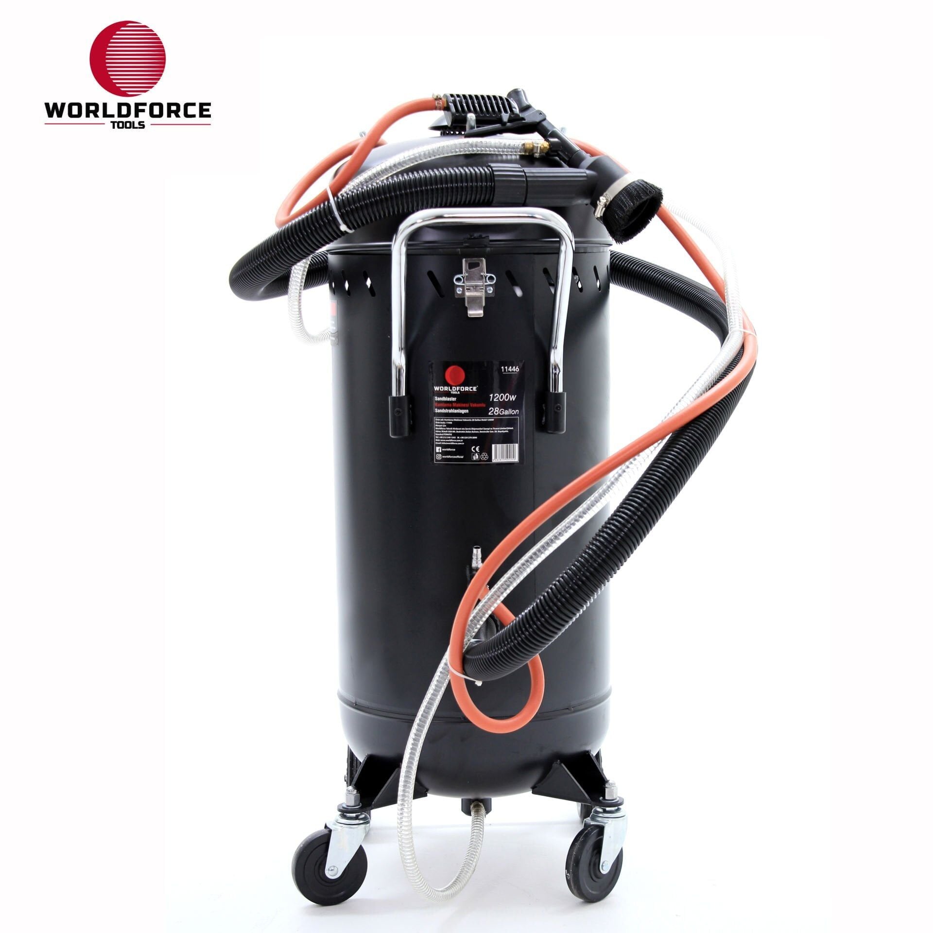 WORLDFORCE Kumlama Makinesi Vakumlu 28 Gallon Mobil 1200W 11446