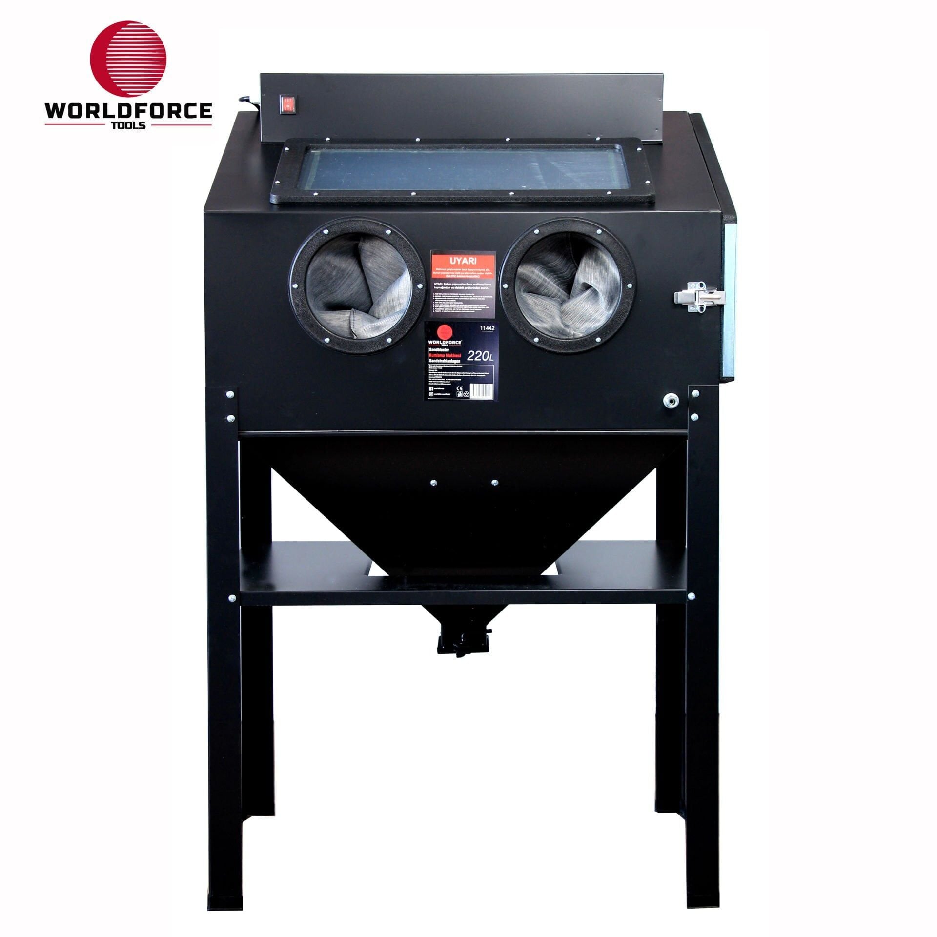 WORLDFORCE Kumlama Makinesi 220 Litre Kabinli 11442