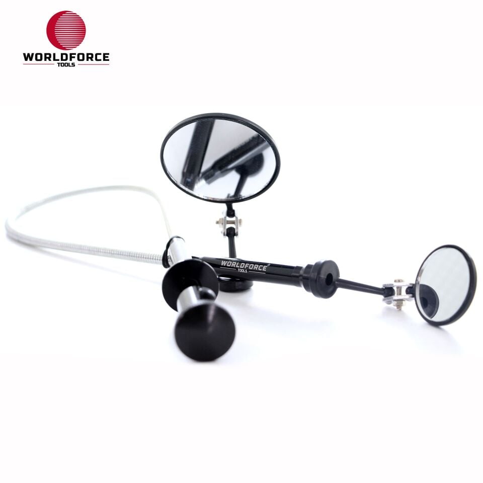 WORLDFORCE Muayene Ayna Seti 3'lü (2x Ayna + LED Kancalı Çubuk) 11336
