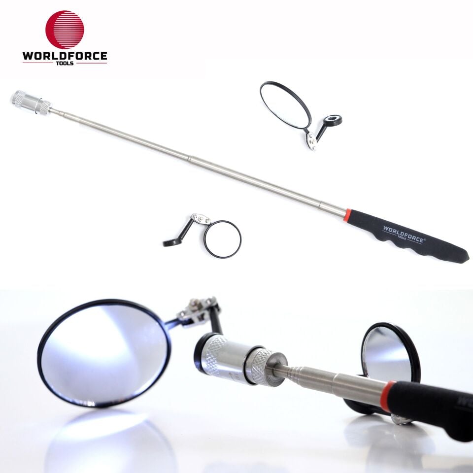 WORLDFORCE Muayene Ayna Seti 3'lü (2x Ayna + LED Manyetik Çubuk) 11335
