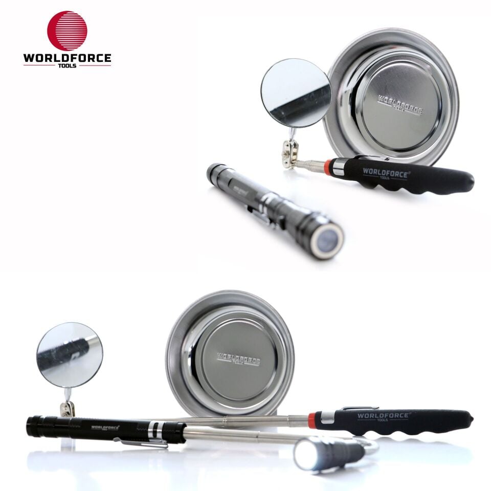 WORLDFORCE Manyetik Set 3'lü (Tepsi + LED Fener + Ayna) 11314