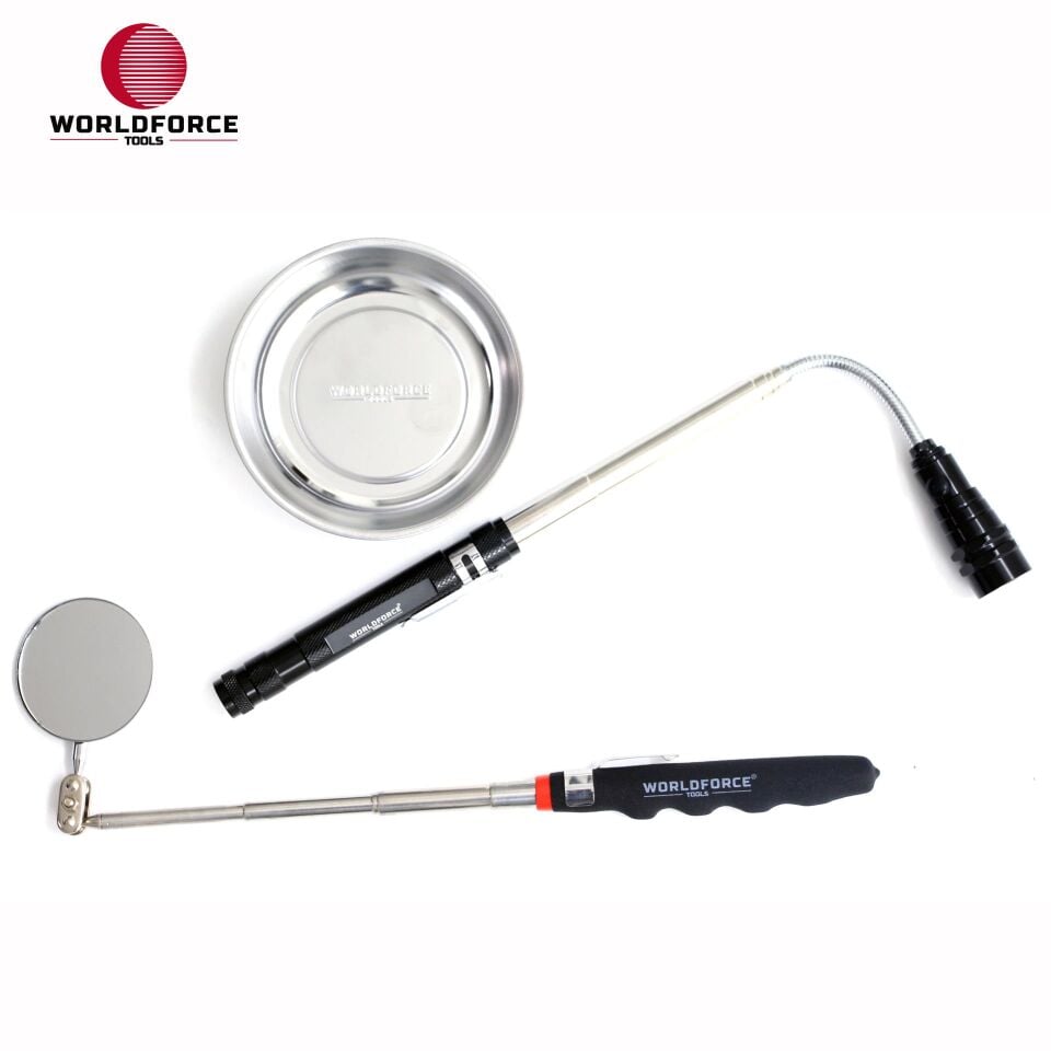 WORLDFORCE Manyetik Set 3'lü (Tepsi + LED Fener + Ayna) 11314