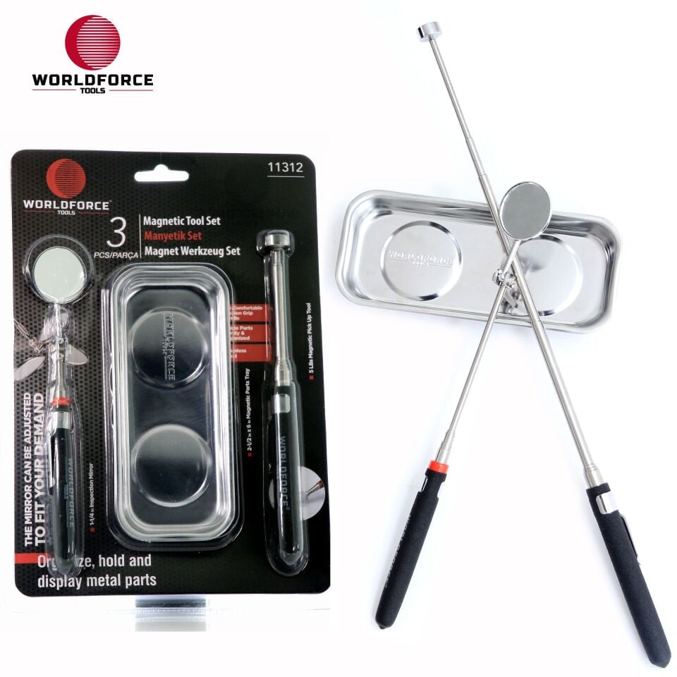 WORLDFORCE Manyetik Set 3'lü (Tepsi + Çubuk + Ayna) 11312