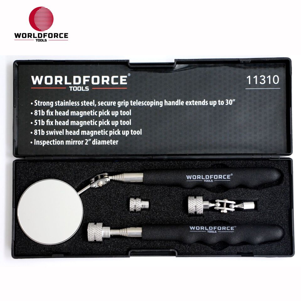 WORLDFORCE Manyetik Set 5'li (Tepsi + LED Çubuk + Ayna) 11310