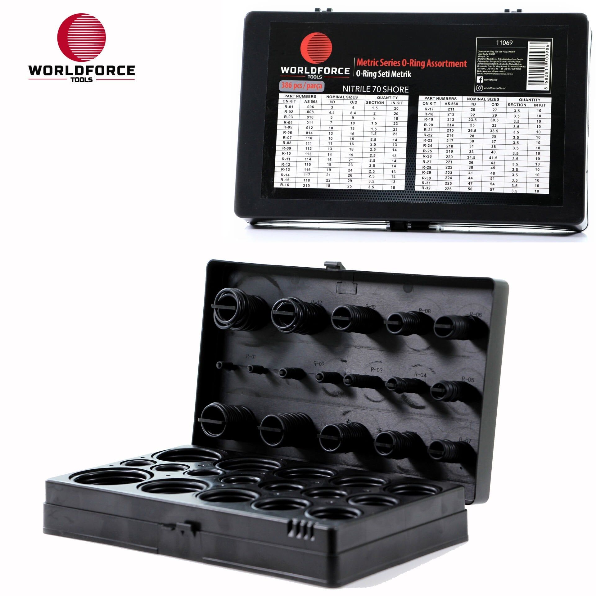 WORLDFORCE O-Ring Seti 386 Parça Metrik 11069