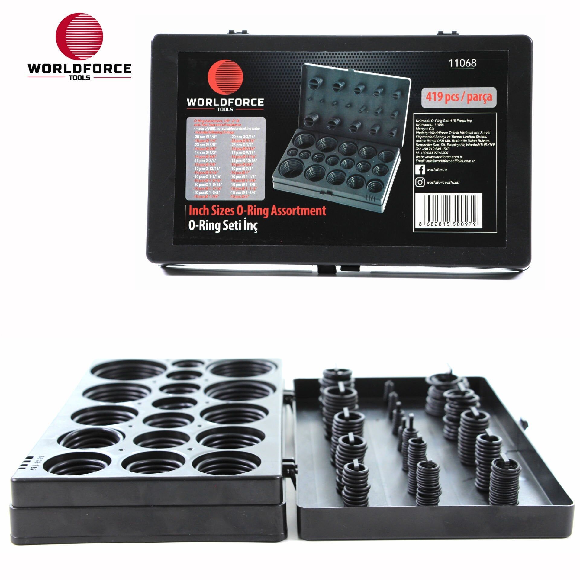 WORLDFORCE O-Ring Seti 419 Parça İnç 11068