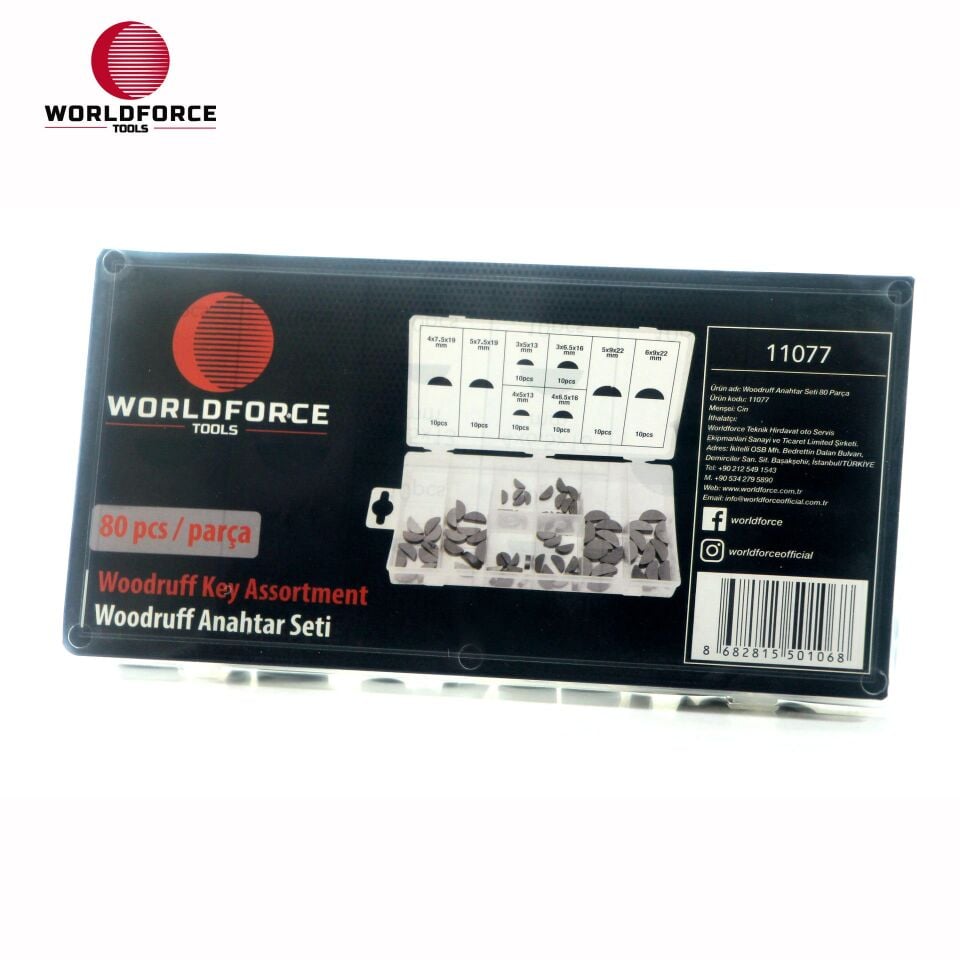 WORLDFORCE Woodruff Anahtar Seti 80 Parça 11077