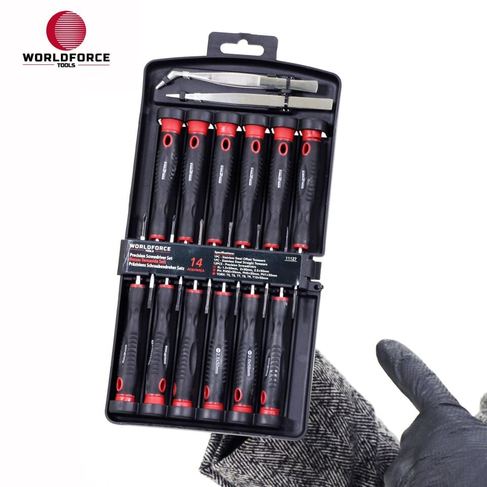 WORLDFORCE Hassas Tornavida Seti 14 Parça (SL, PH, TORX) 11127