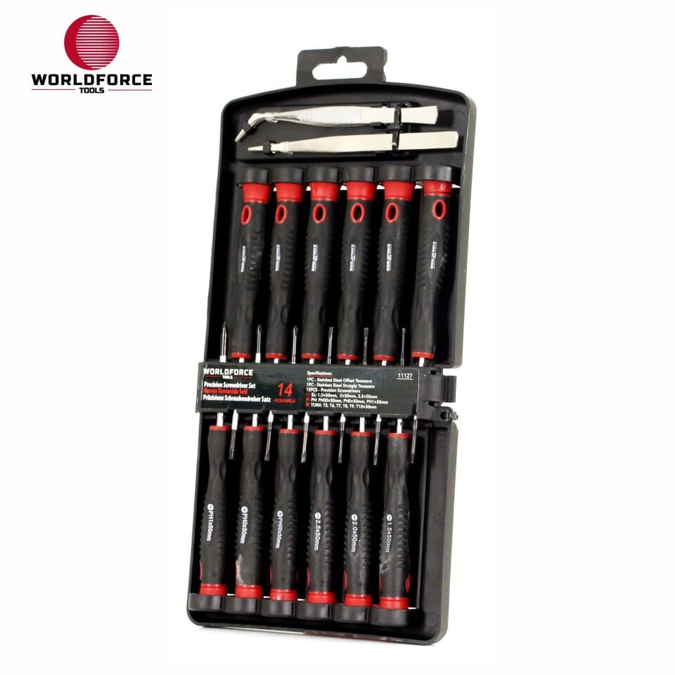 WORLDFORCE Hassas Tornavida Seti 14 Parça (SL, PH, TORX) 11127