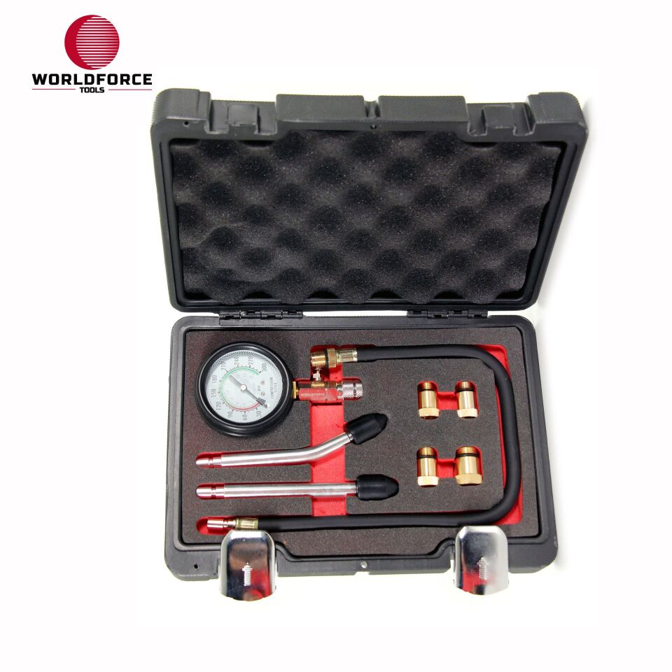 WORLDFORCE Kompresyon Test Kiti Benzin (0-20bar, M10x1.0,M12x1.25,M14x1.25,M18x1.5) 11004