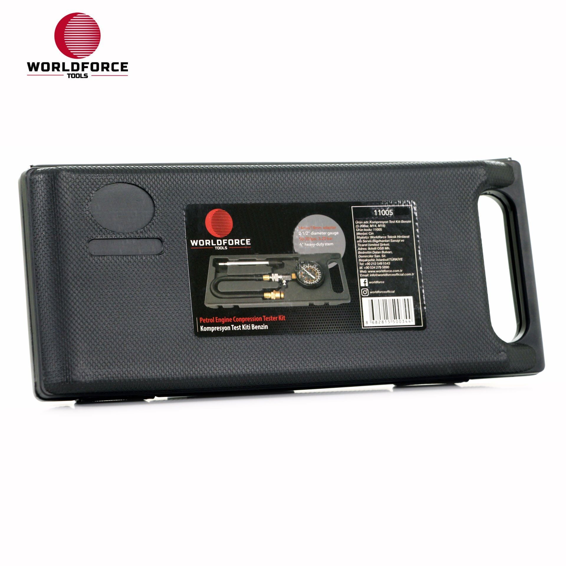 WORLDFORCE Kompresyon Test Kiti Benzin (0-21Bar, M14, M18) 11005