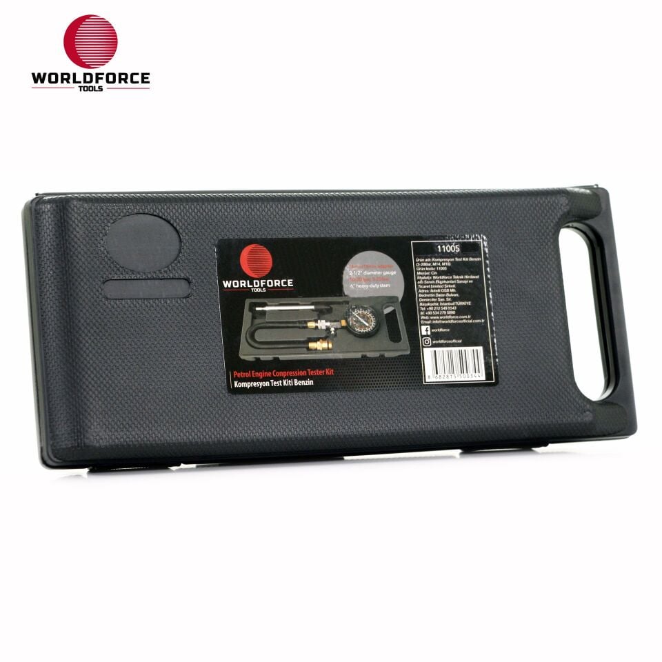 WORLDFORCE Kompresyon Test Kiti Benzin (0-21Bar, M14, M18) 11005