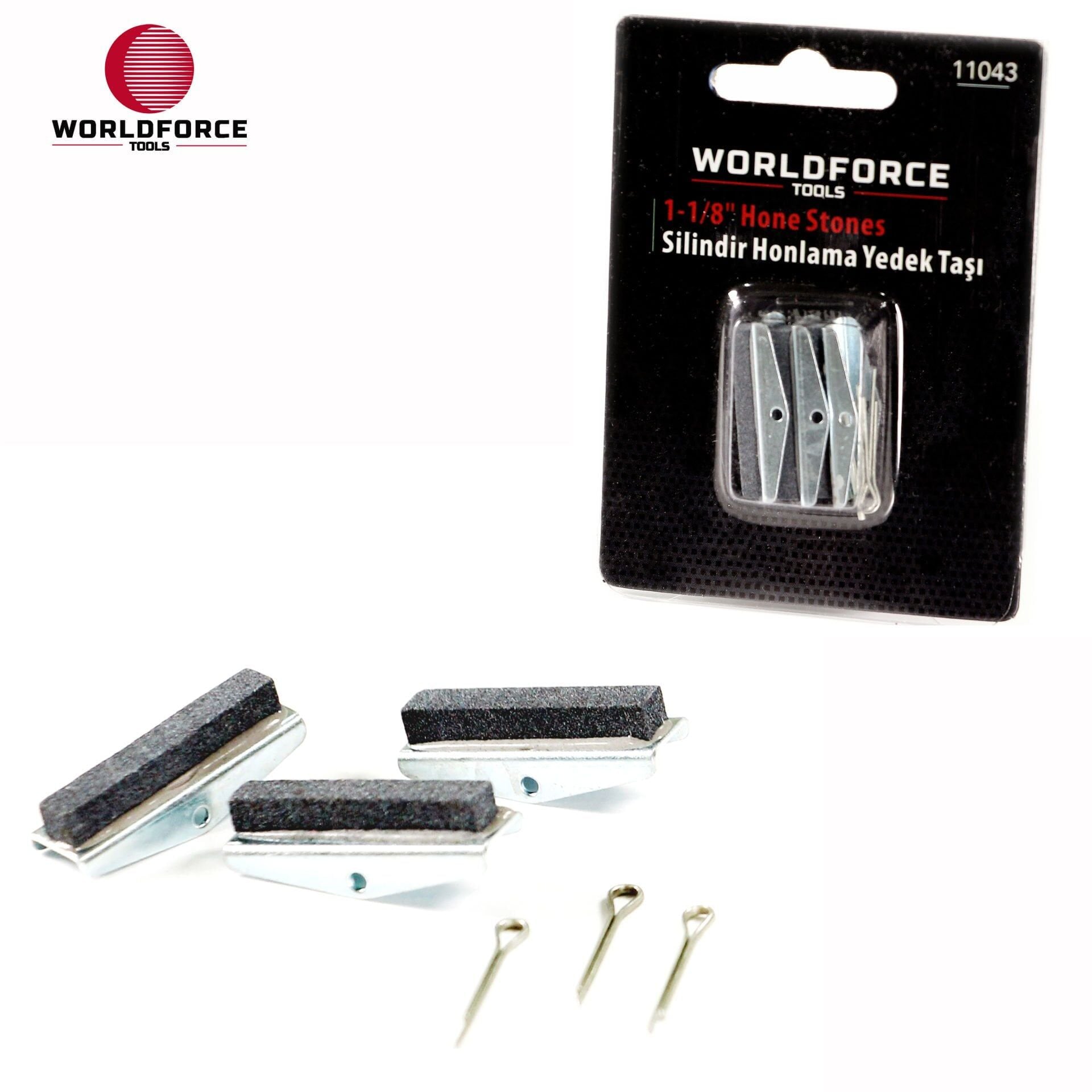 WORLDFORCE Silindir Honlama Yedek Taşı 3 Parça 19-64mm 11043