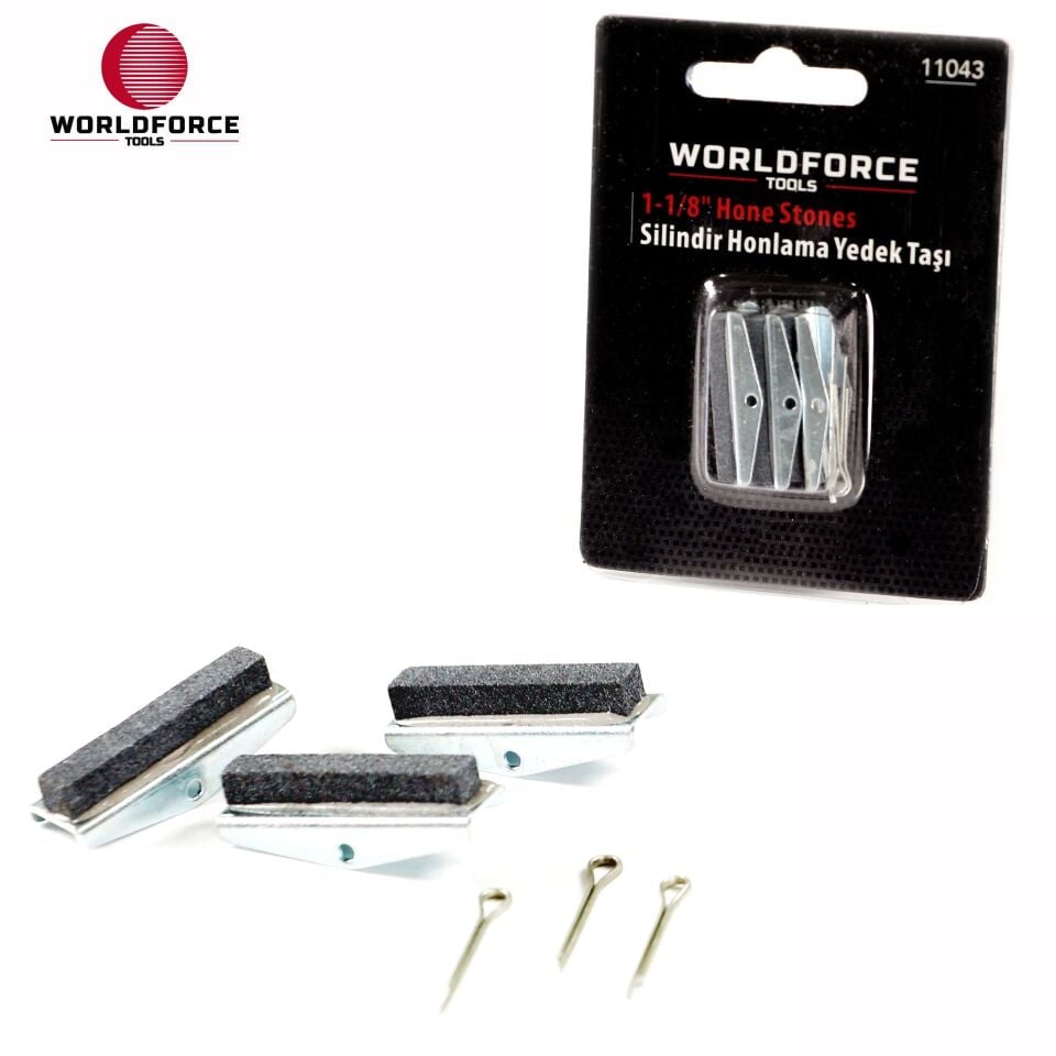 WORLDFORCE Silindir Honlama Yedek Taşı 3 Parça 19-64mm 11043