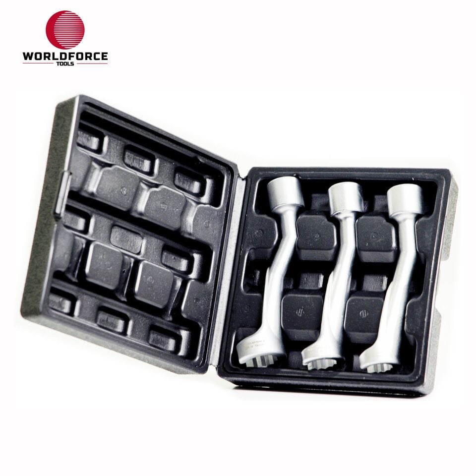 WORLDFORCE Enjektör Lokması Seti 3 Parça L-Şekilli 1/2'' Dizel (14, 17, 19mm) 11031