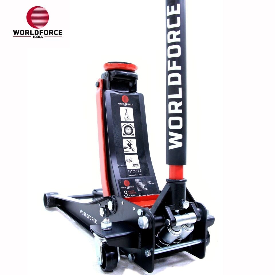 WORLDFORCE Hidrolik Kriko 3 Ton Düşük Profil Çift Piston 11101